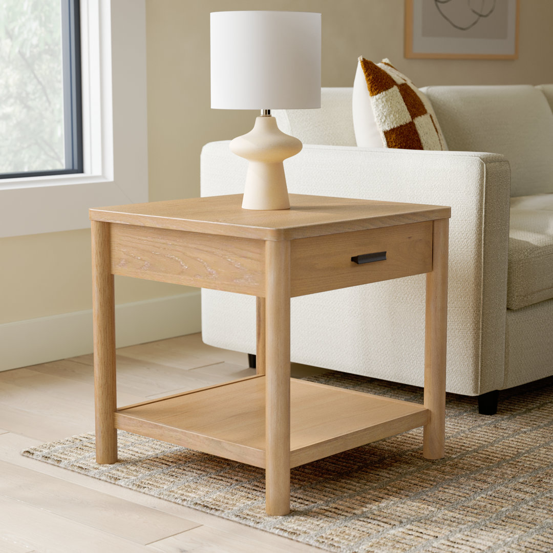 Kaplan Wood 1 Drawer End Table